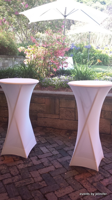 bar tables for hire with lycra